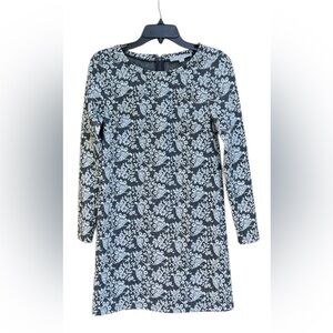 LOFT  Paisley Knit Shift Dress Women’s Iron Ore Gray SZ XXSP